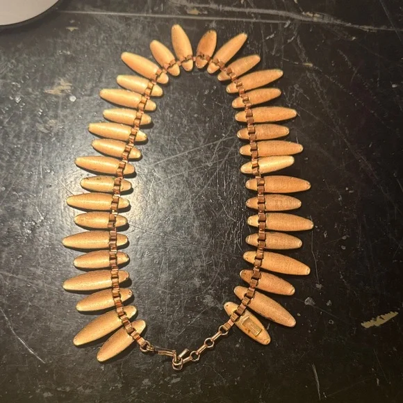 Green Enamel and Copper Matisse Necklace - Picture 5 of 6